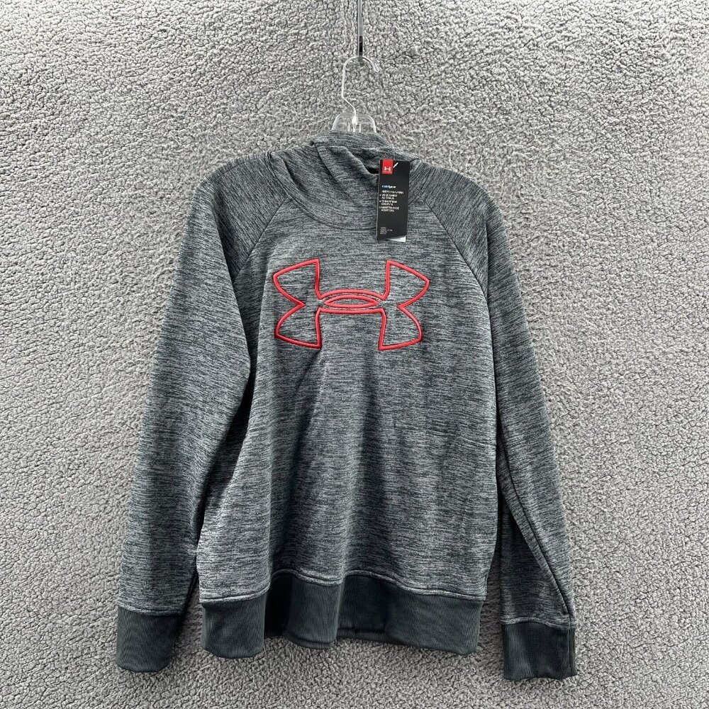 New Under Armour Pullover Hoodie Womens Medium Gray Cold Gear Loose